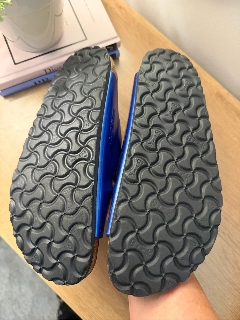 Birkenstock Metallic Blue Double Strap Sandals - Picture 7 of 10